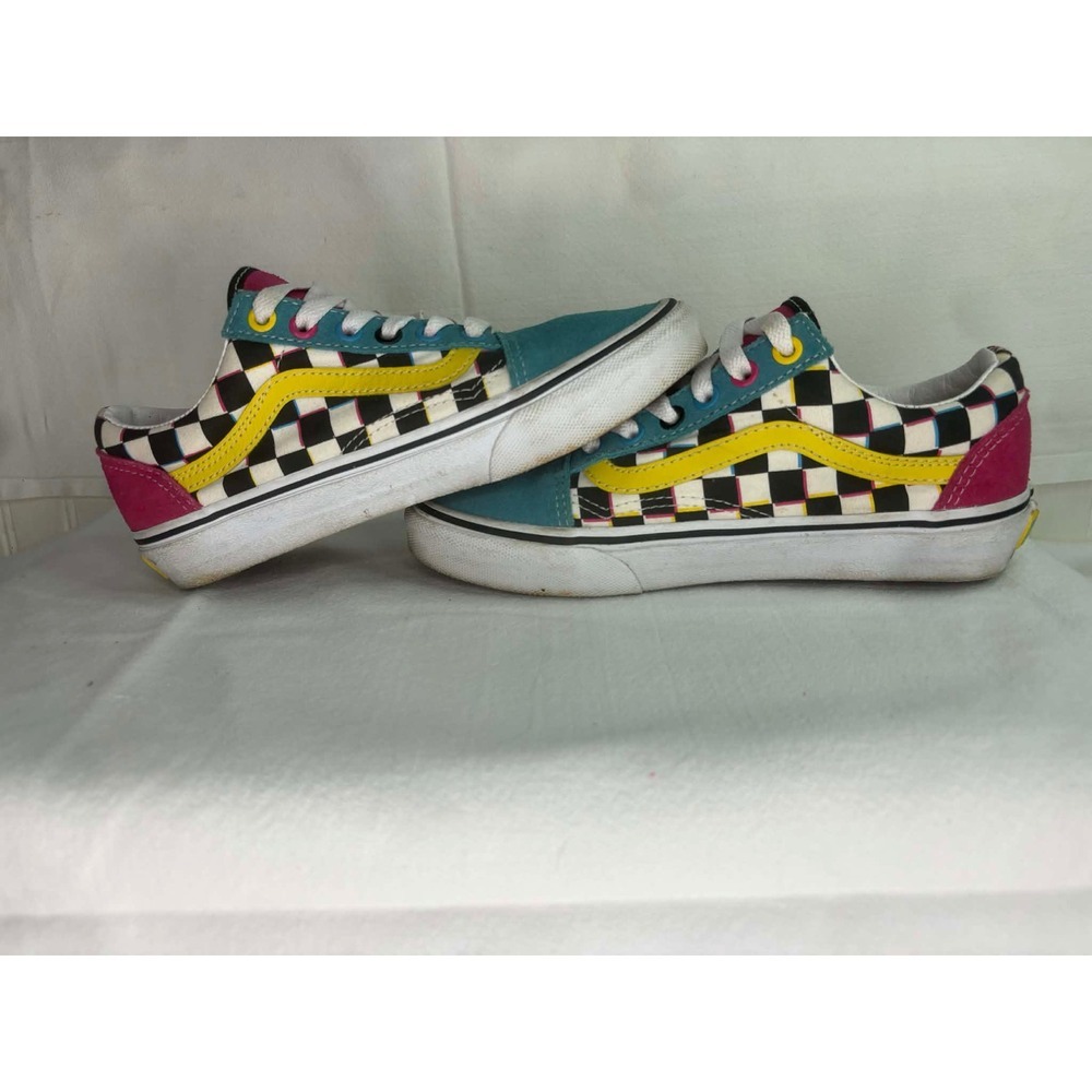 Vans Old Skool Multi-Color Checker Skate Shoes VN0A38G1VKU Mens 4.5 Womens 6
